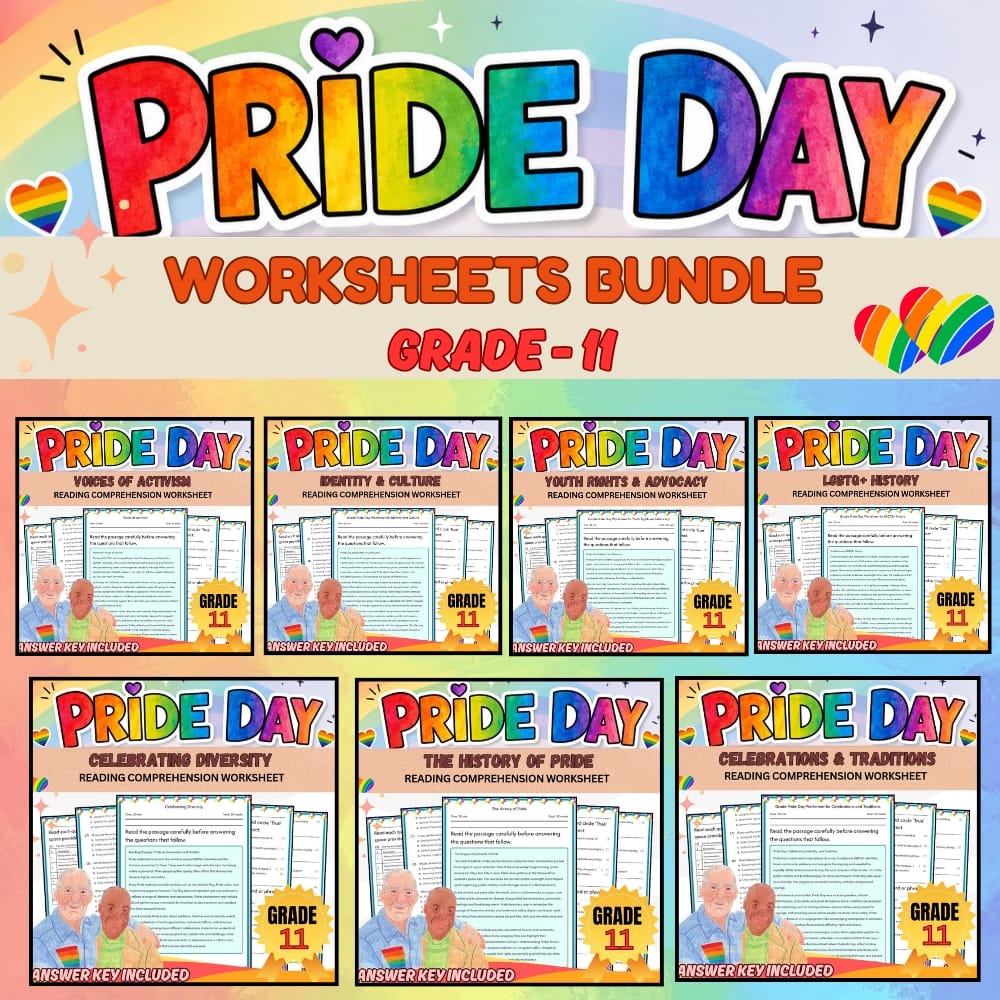 Grade 11 Pride Day Holiday Lesson Bundle (C3 Framework) — bundle cover
