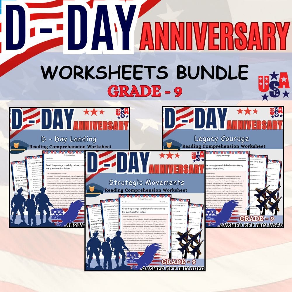 Grade 9 Holiday D-Day Social Studies Lesson Bundle | C3 Framework — bundle cover