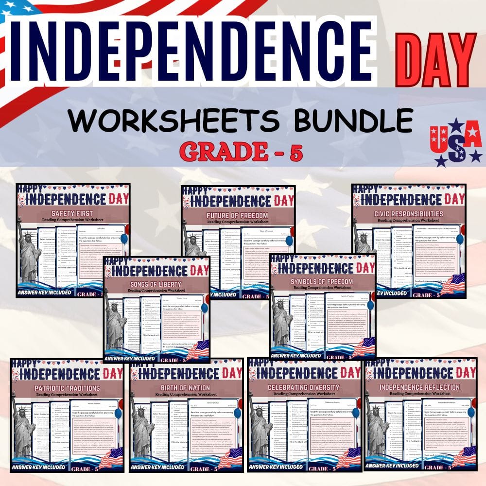 Grade 5 Independence Day Holiday Social Studies Custom Bundle – C3 Framework — bundle cover