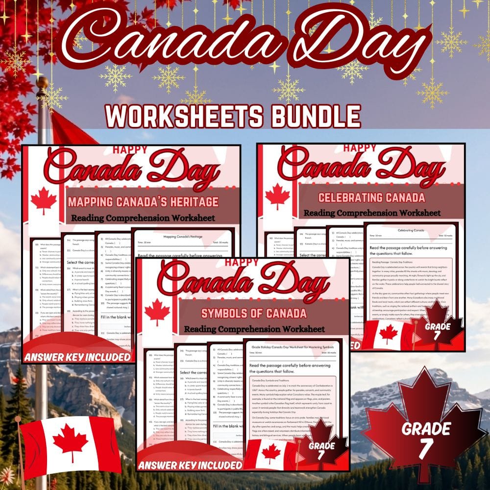 Grade 7 Canada Day Holiday Lesson Bundle for Social Studies (C3 Framework) — bundle cover