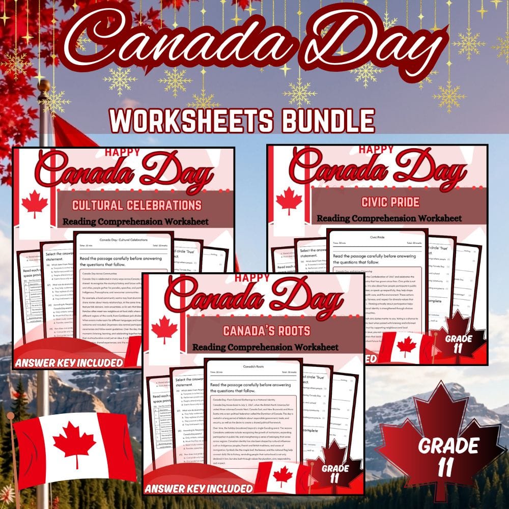 Grade 11 Canada Day Holiday Custom Bundle Historical Thinking Framework — bundle cover