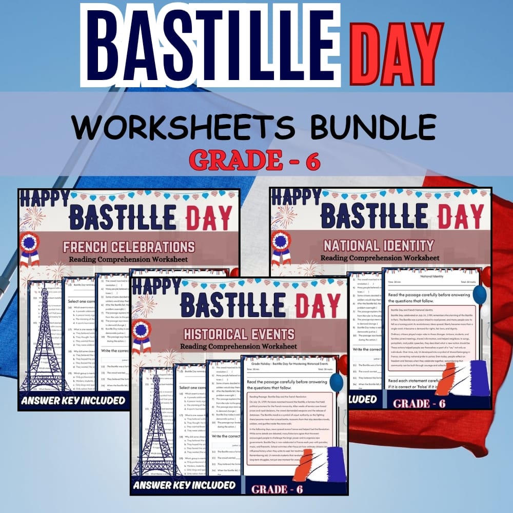 Grade 6 Bastille Day Holiday Social Studies – Custom Bundle, C3 Framework — bundle cover