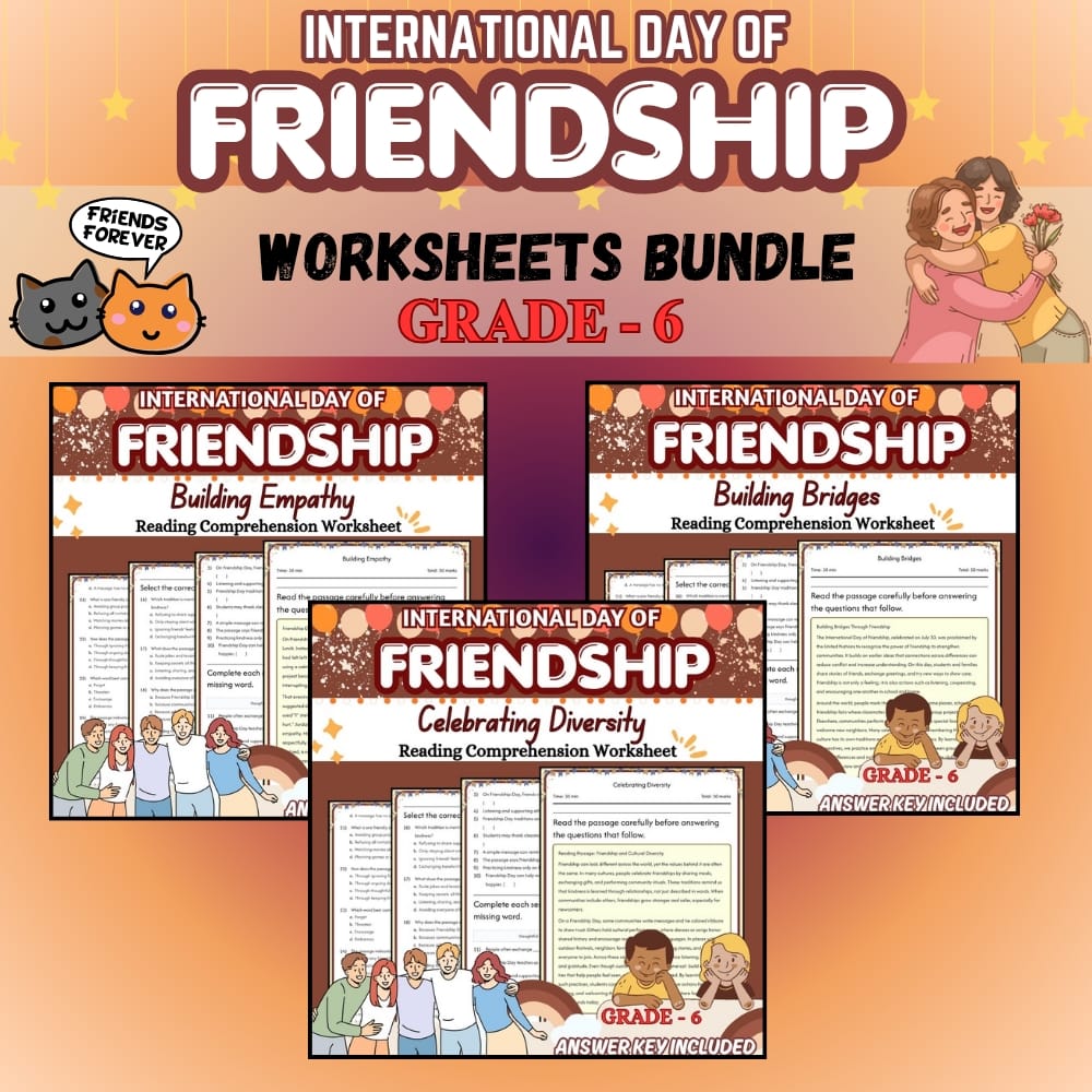 Grade 6 Friendship Day Holiday Empathy Bridges Lesson Bundle NGSS — bundle cover
