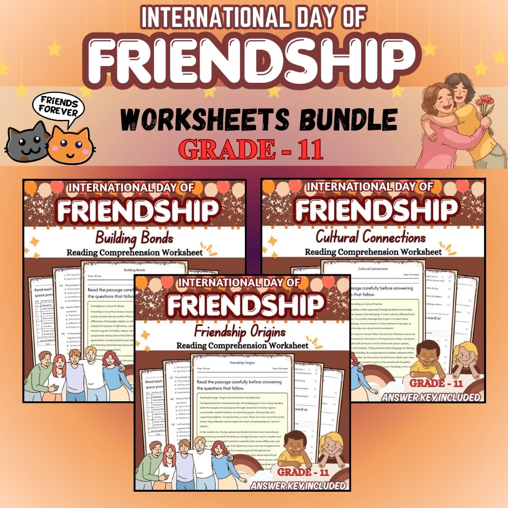 Grade 11 Friendship Day Holiday Unit Bundle | C3 Framework — bundle cover