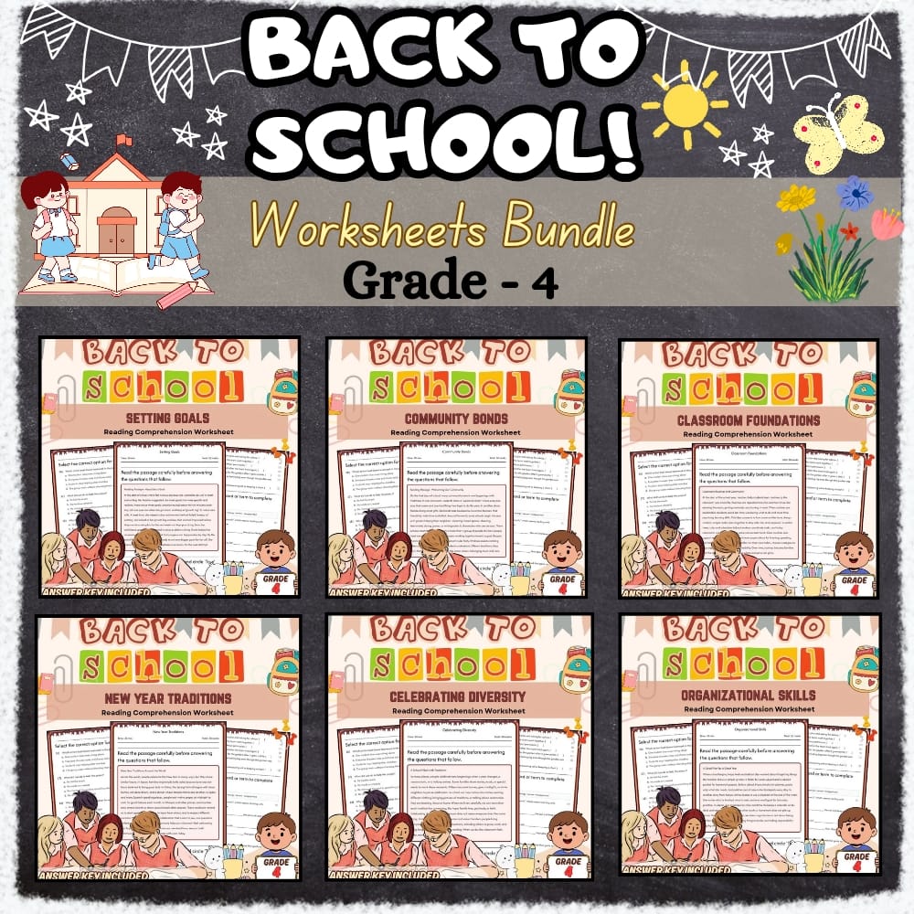 Grade 4 Holiday Back To School Lesson Bundle|Social-Emotional Learning Framework — bundle cover