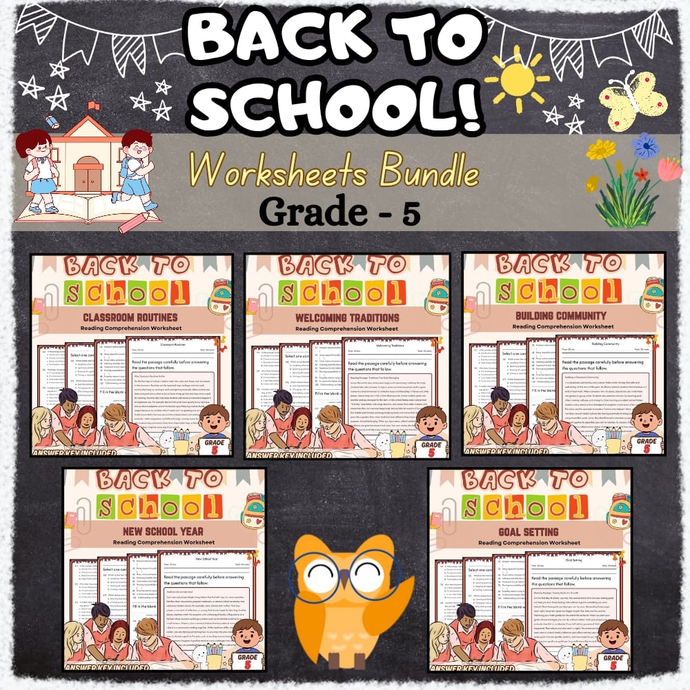 Back To School Traditions Grade 5 Holiday Lesson Bundle | Common Core — bundle cover