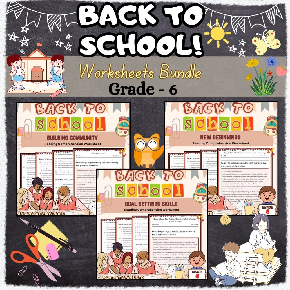 Holiday Back to School Goal Setting Lesson Bundle — Grade 6 SEL Framework — bundle cover