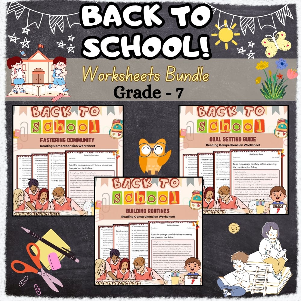 Grade 7 Back To School Lesson Bundle | Social-Emotional Learning | Goal Setting — bundle cover