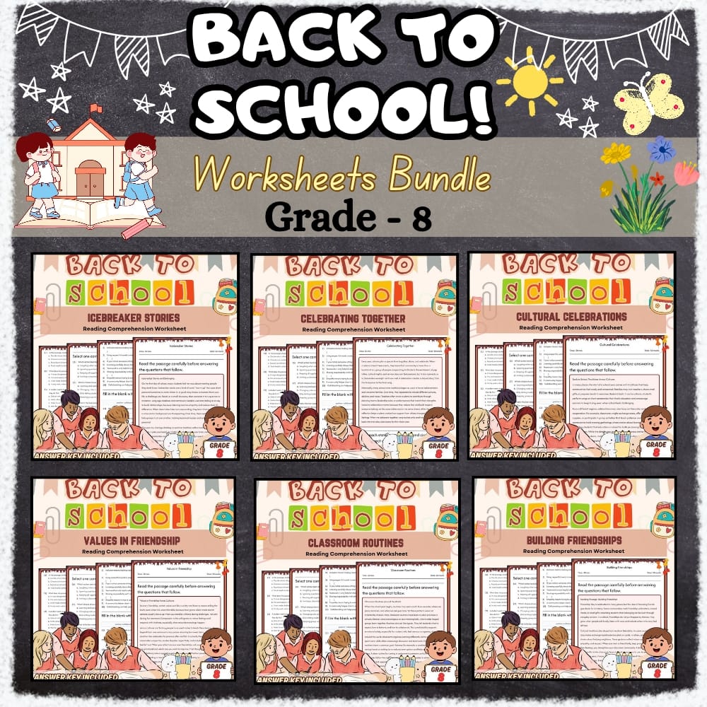 Grade 8 Holiday Back To School Lesson Bundle | Casel Social-Emotional Learning — bundle cover