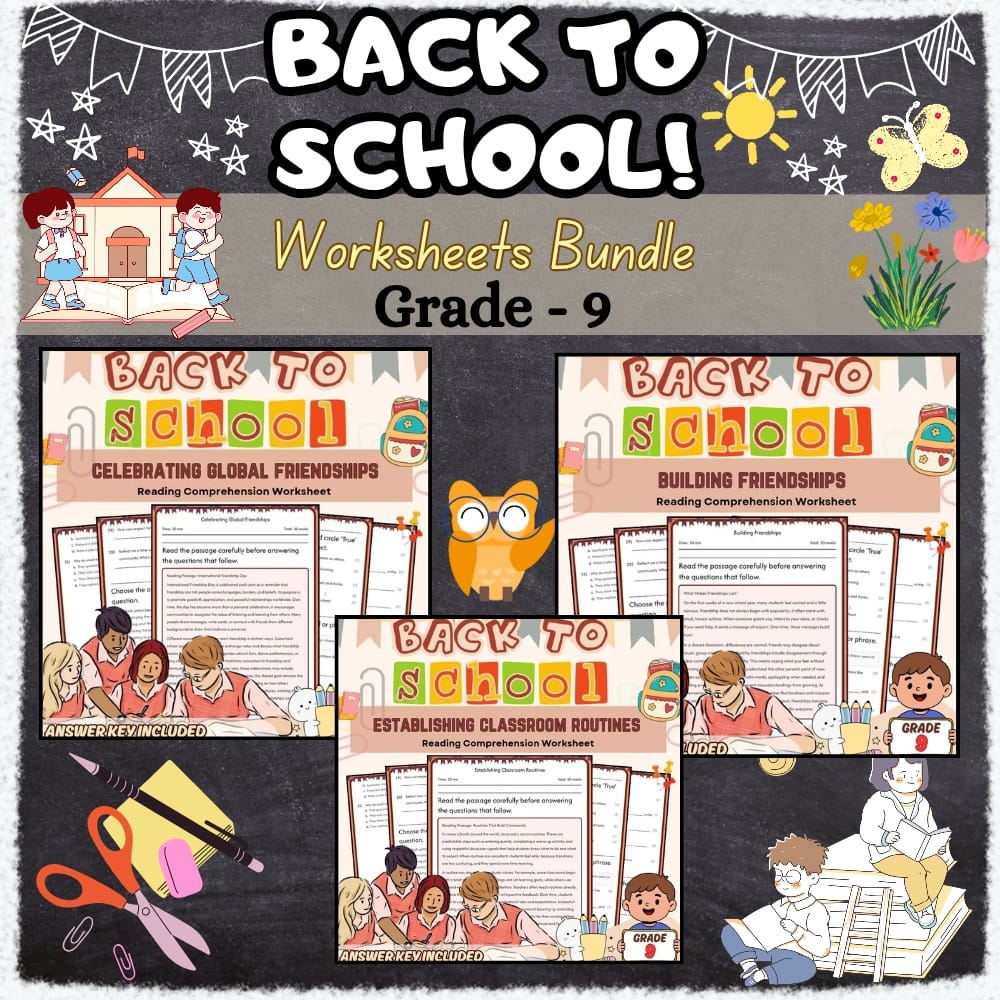 Grade 9 | Back To School Friendships & Routines Lesson Bundle | SEL Framework — bundle cover