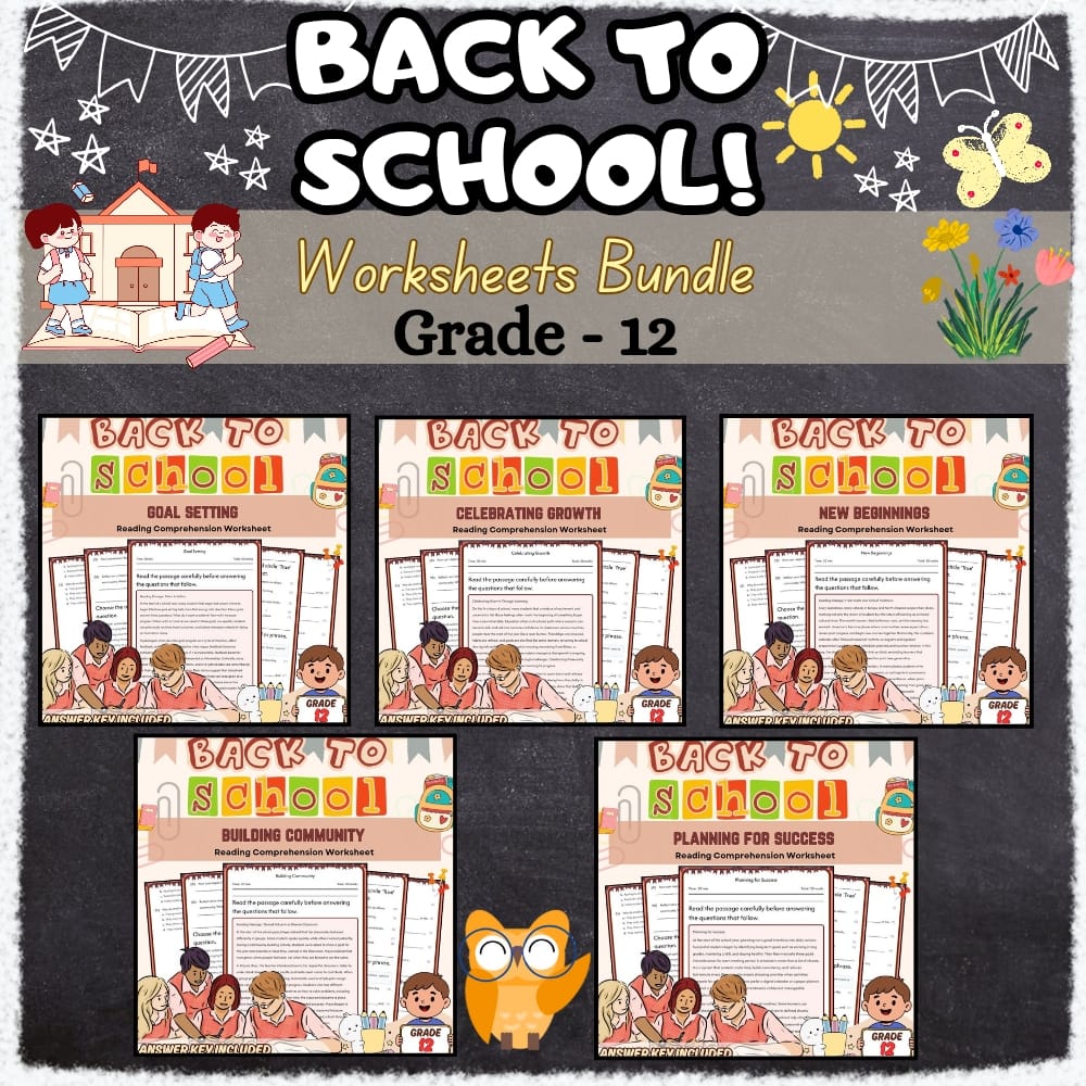Grade 12 Back To School Lesson Bundle | Holiday Social-Emotional Learning — bundle cover