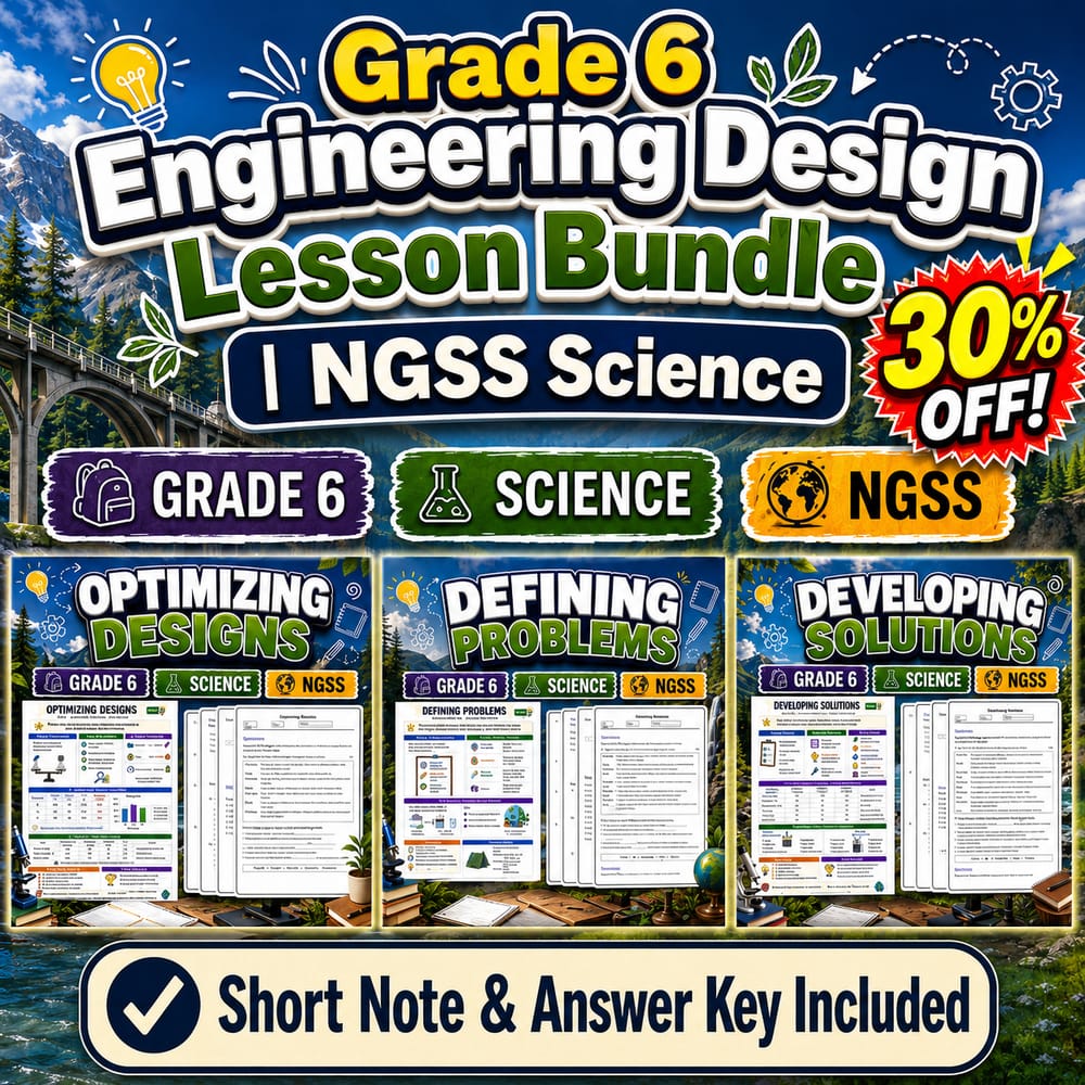Grade 6 Engineering Design Lesson Bundle | NGSS Science — bundle cover
