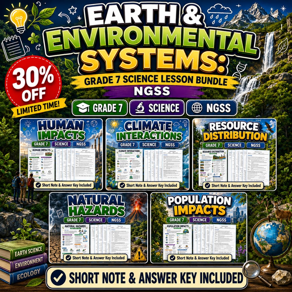 Earth & Environmental Systems: Grade 7 Science Lesson Bundle | NGSS — bundle cover