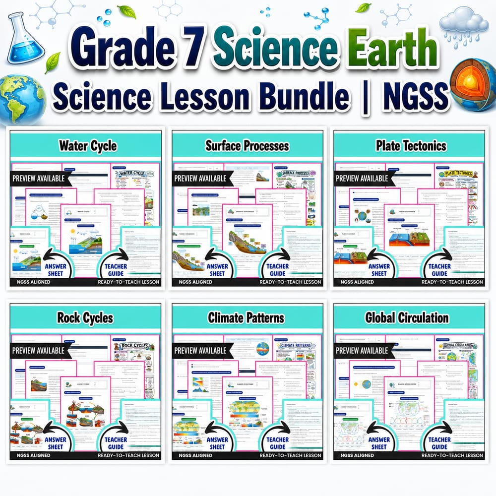 Earth's Systems Lesson Bundle | Grade 7 Science | Next-Gen Science Standards — bundle cover