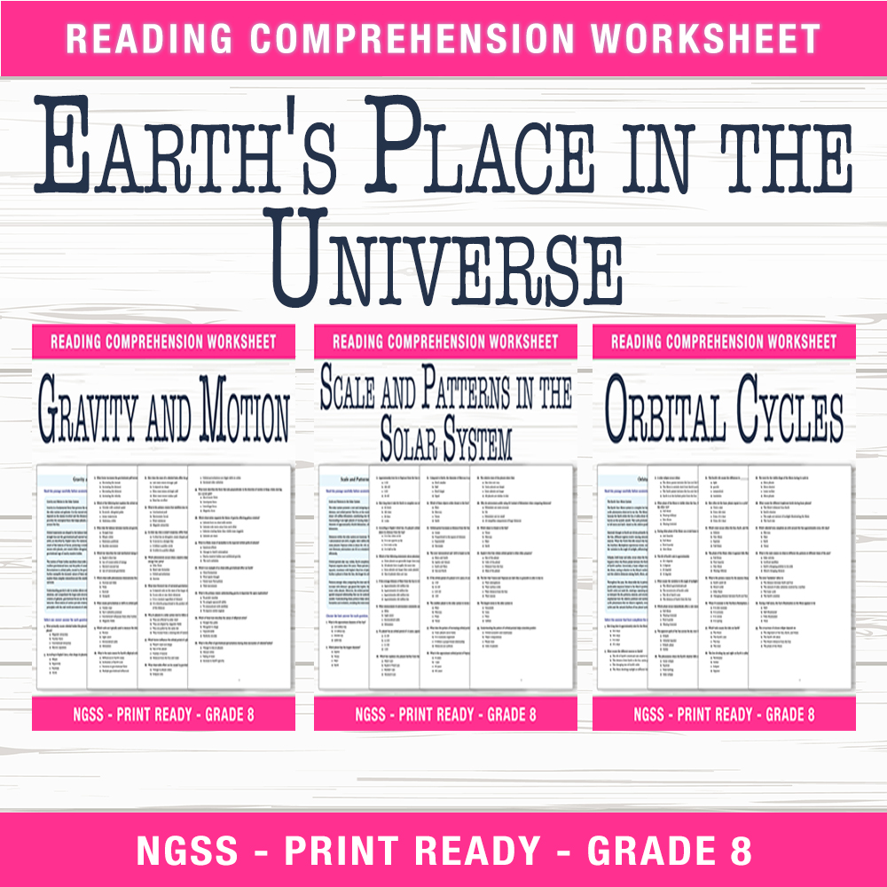 Grade 8 Science Unit | Solar System Patterns, Orbit Cycles & Gravity Worksheets — bundle cover