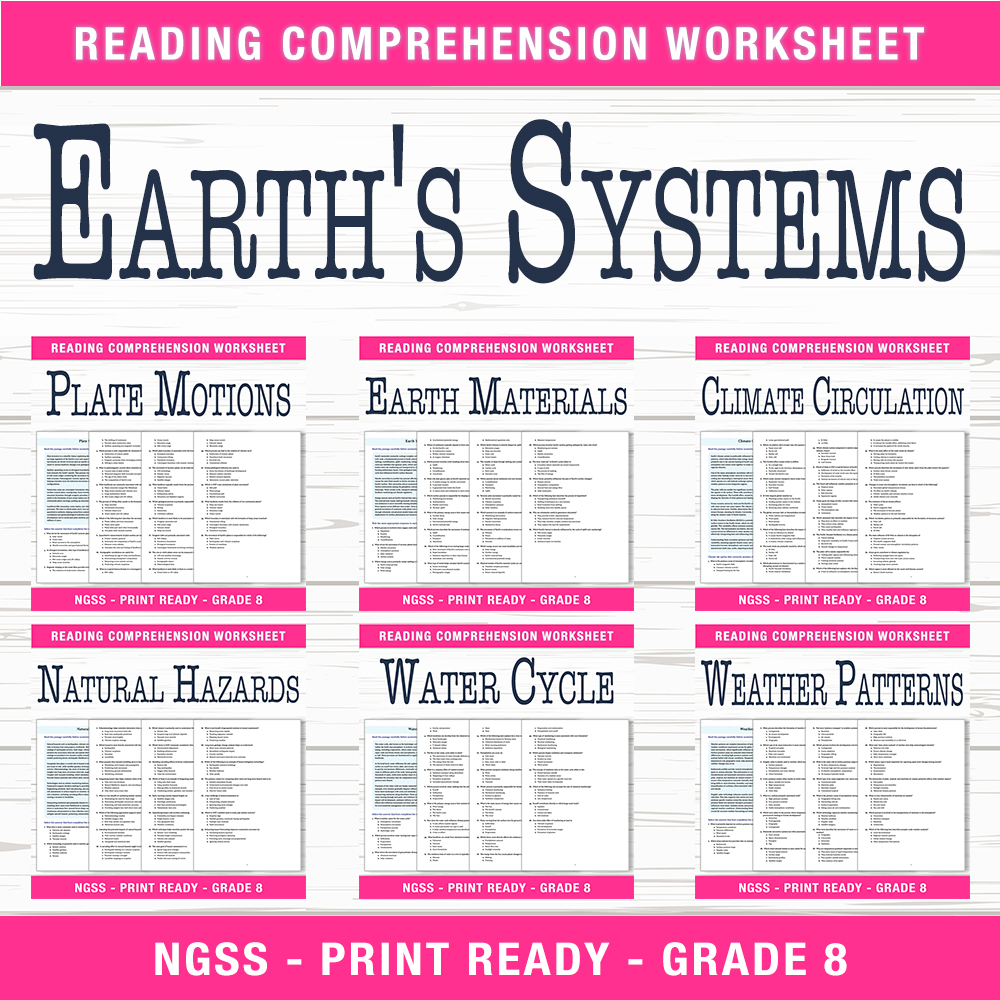 Grade 8 Science Unit Bundle – Weather, Water Cycle & Earth Materials Worksheets — bundle cover