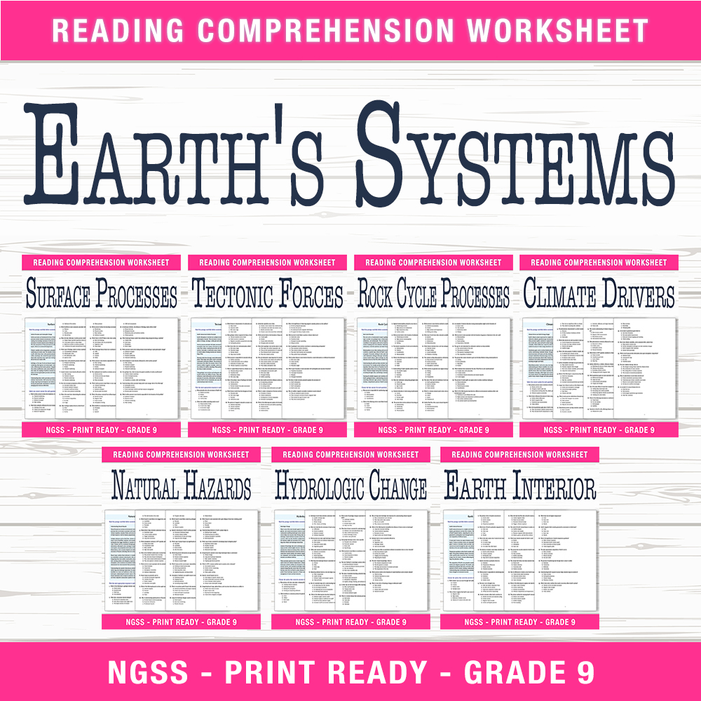Grade 9 Science Unit | Earth Processes & Climate Worksheet Bundle — bundle cover