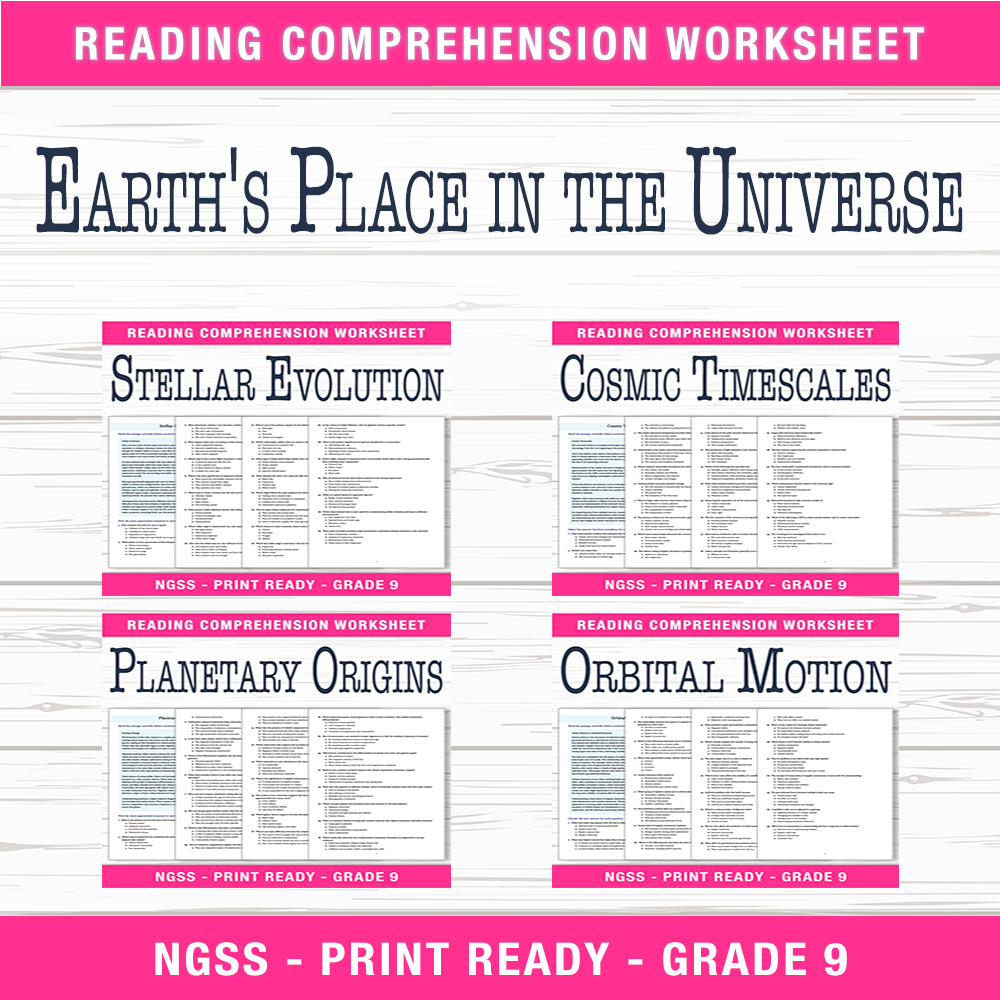 Grade 9 Science Unit | Stellar Evolution & Cosmic Timescales Worksheets Pack  — bundle cover