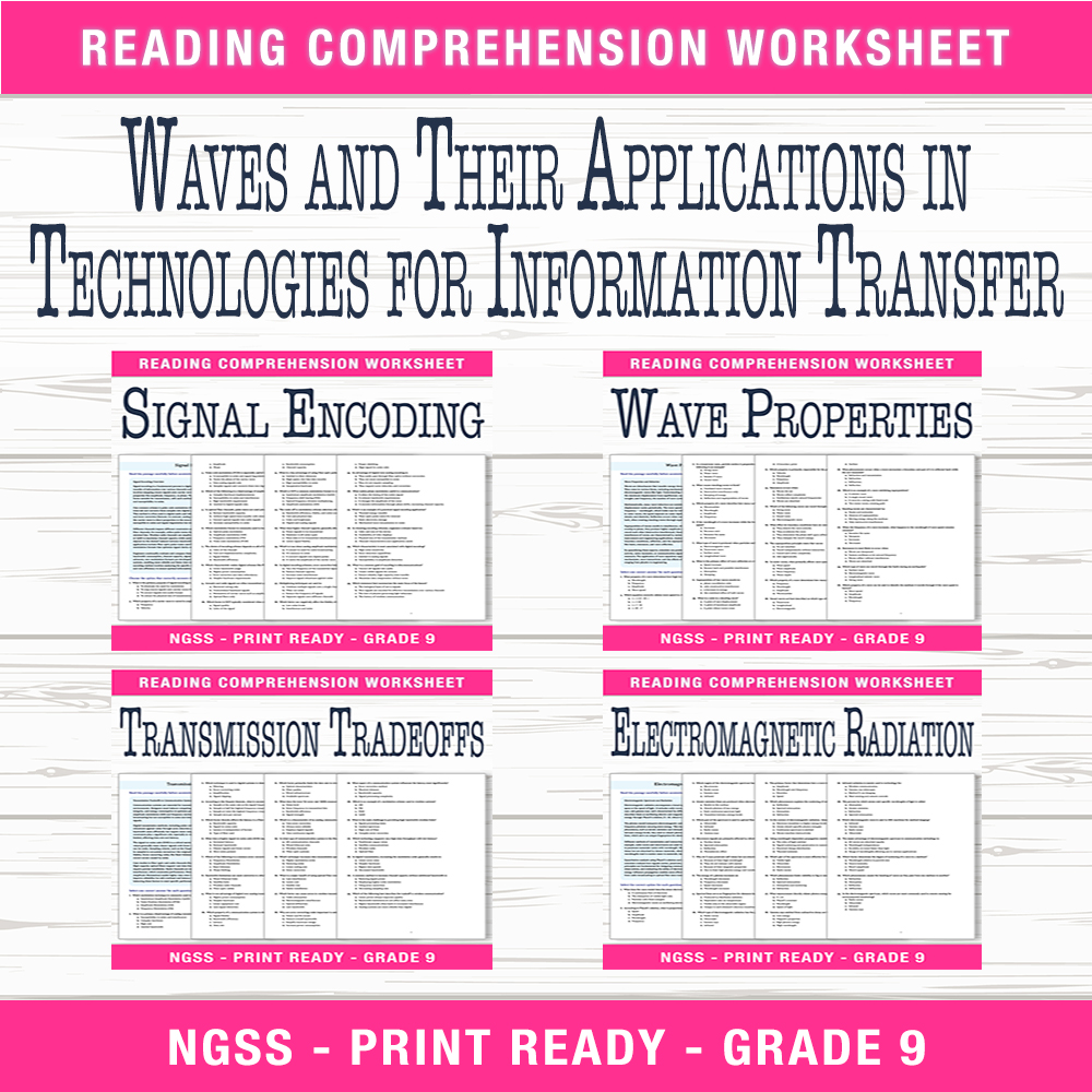 Grade 9 Science Unit | Wave Properties & Electromagnetic Radiation Worksheets  — bundle cover