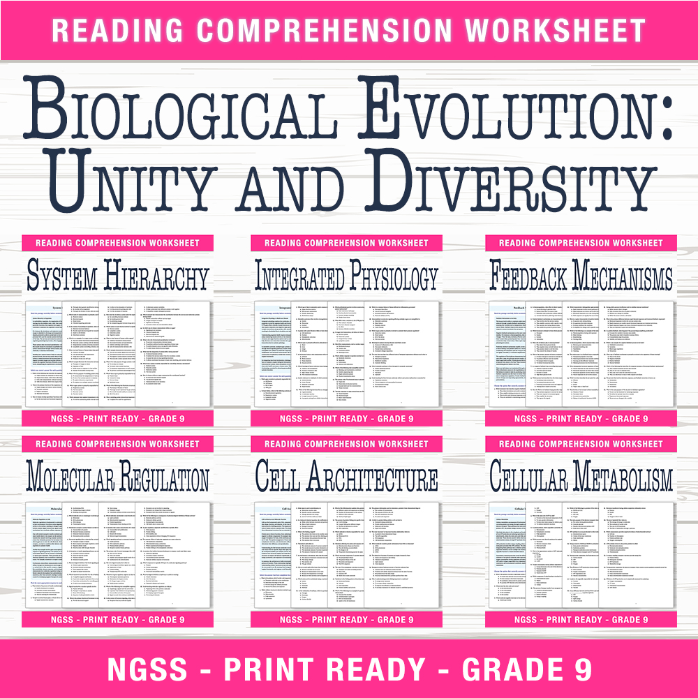 Grade 9 Science Unit | Cell Structure & Function Worksheets — bundle cover