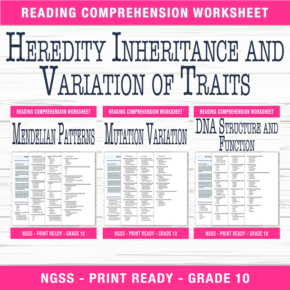 Grade 10 Science | DNA, Mutations & Mendelian Patterns Unit Worksheet Bundle — bundle cover