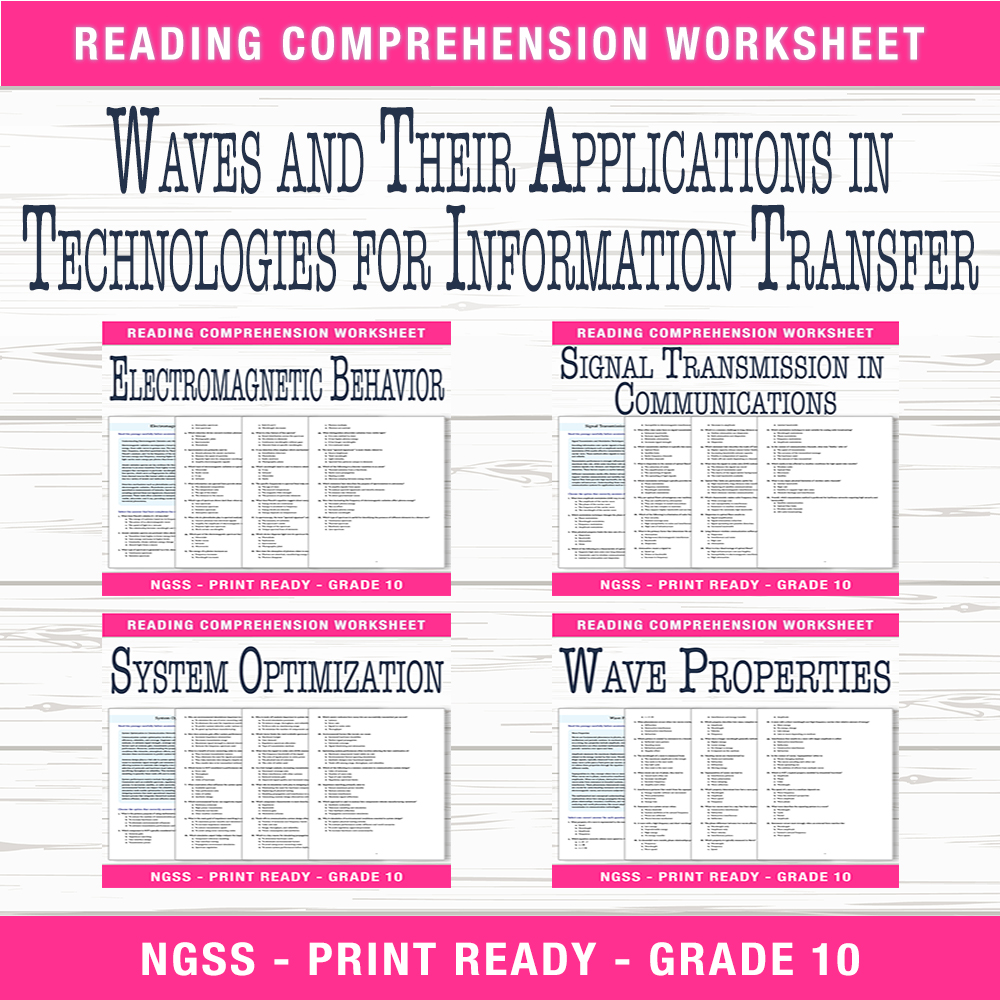 Grade 10 Science Unit | Wave & Signal Transmission Worksheets  — bundle cover