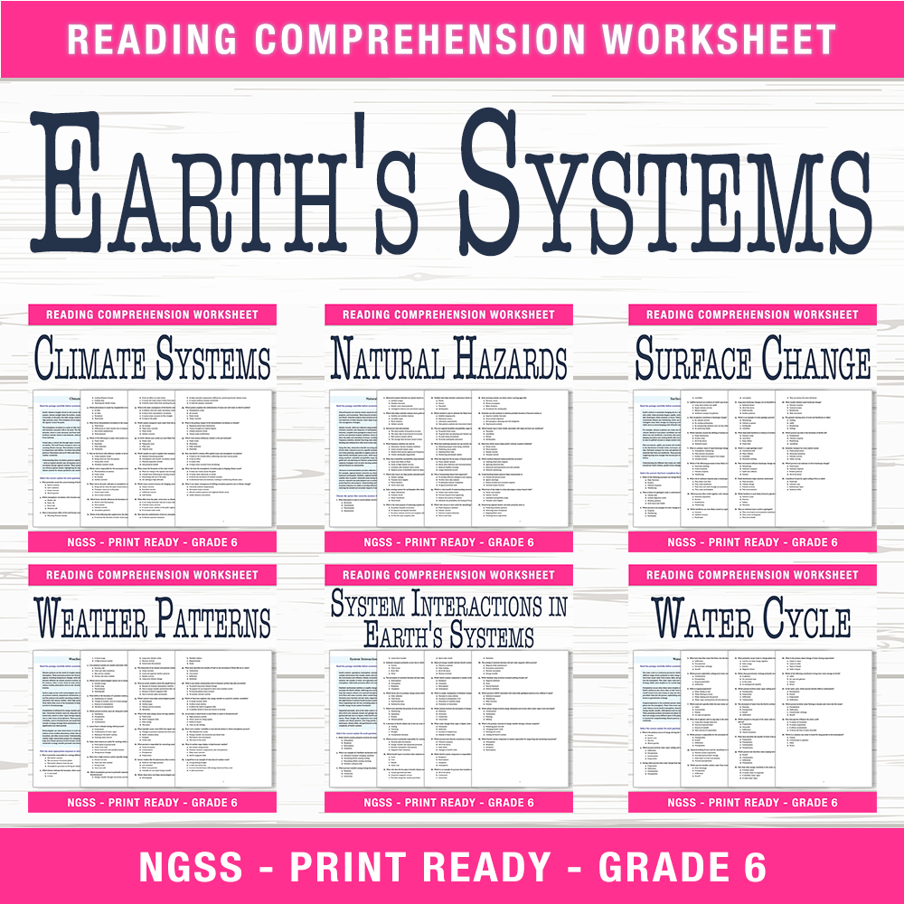 Grade 6 Science | Weather, Water Cycle & Climate Systems Worksheet Bundle — bundle cover