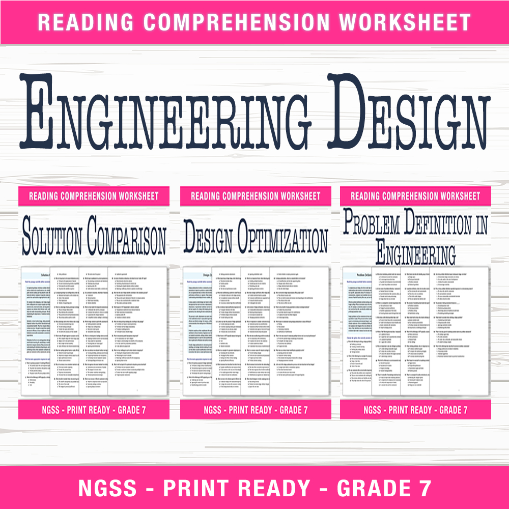 Grade 7 Science Unit – Engineering Solutions & Design Optimization Worksheets — bundle cover