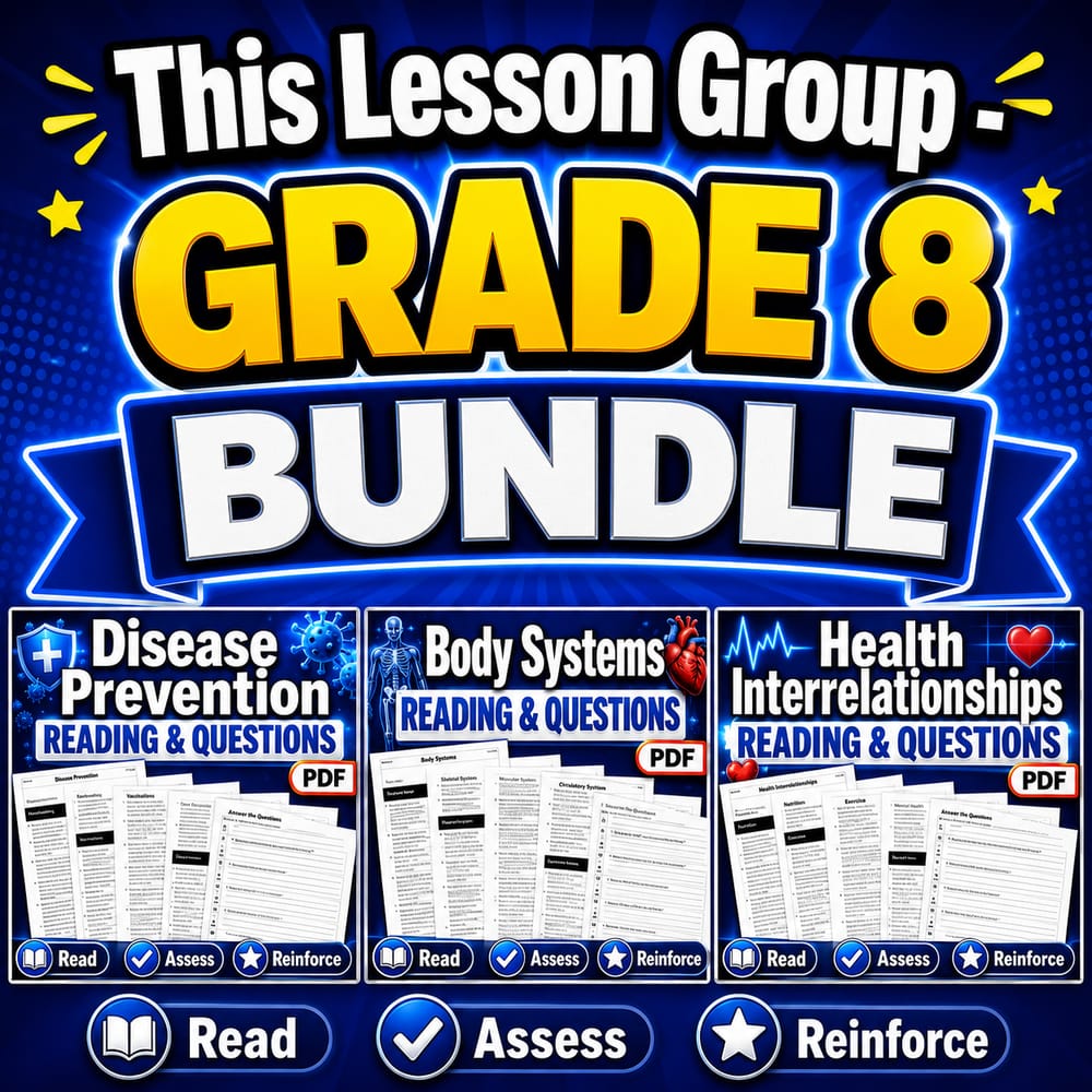 Grade 8 Functional Health Concepts Health Lesson Bundle NHES — bundle cover