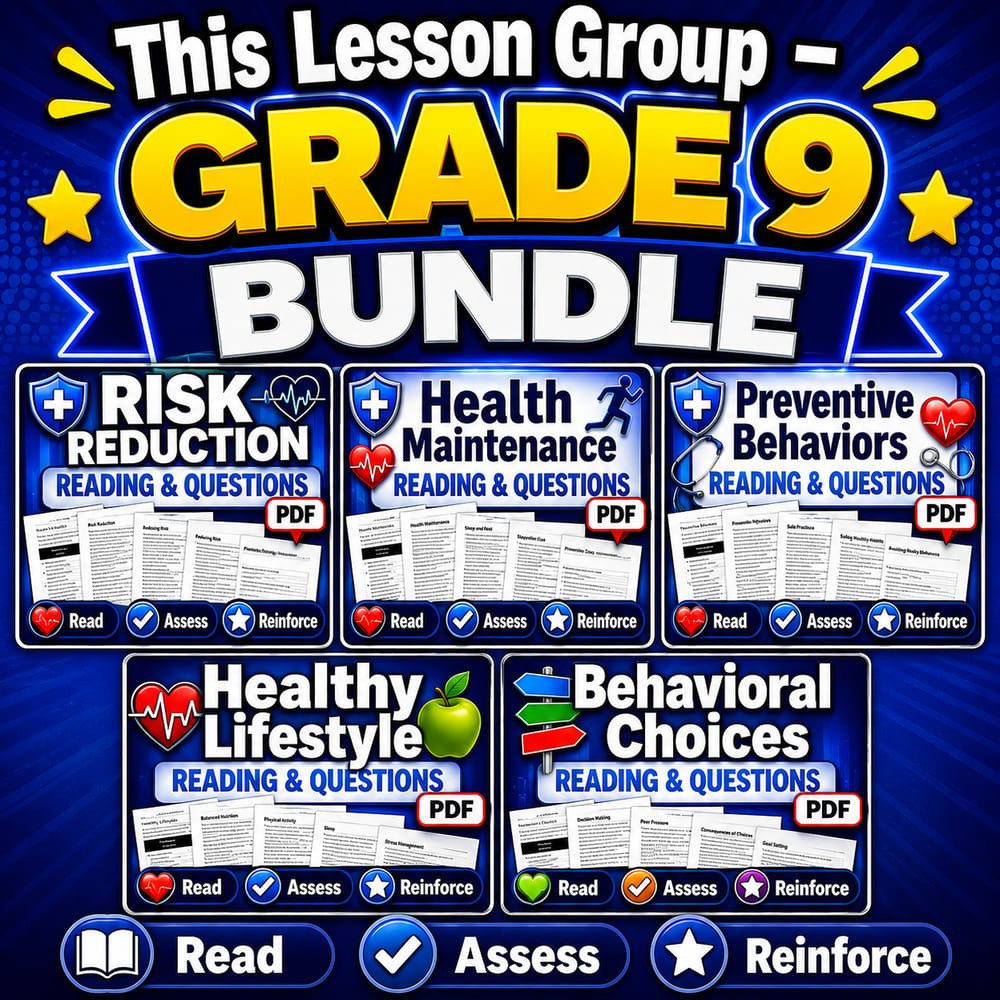 Grade 9 Health Enhancing Practices and Behaviors: Lesson Bundle NHES — bundle cover