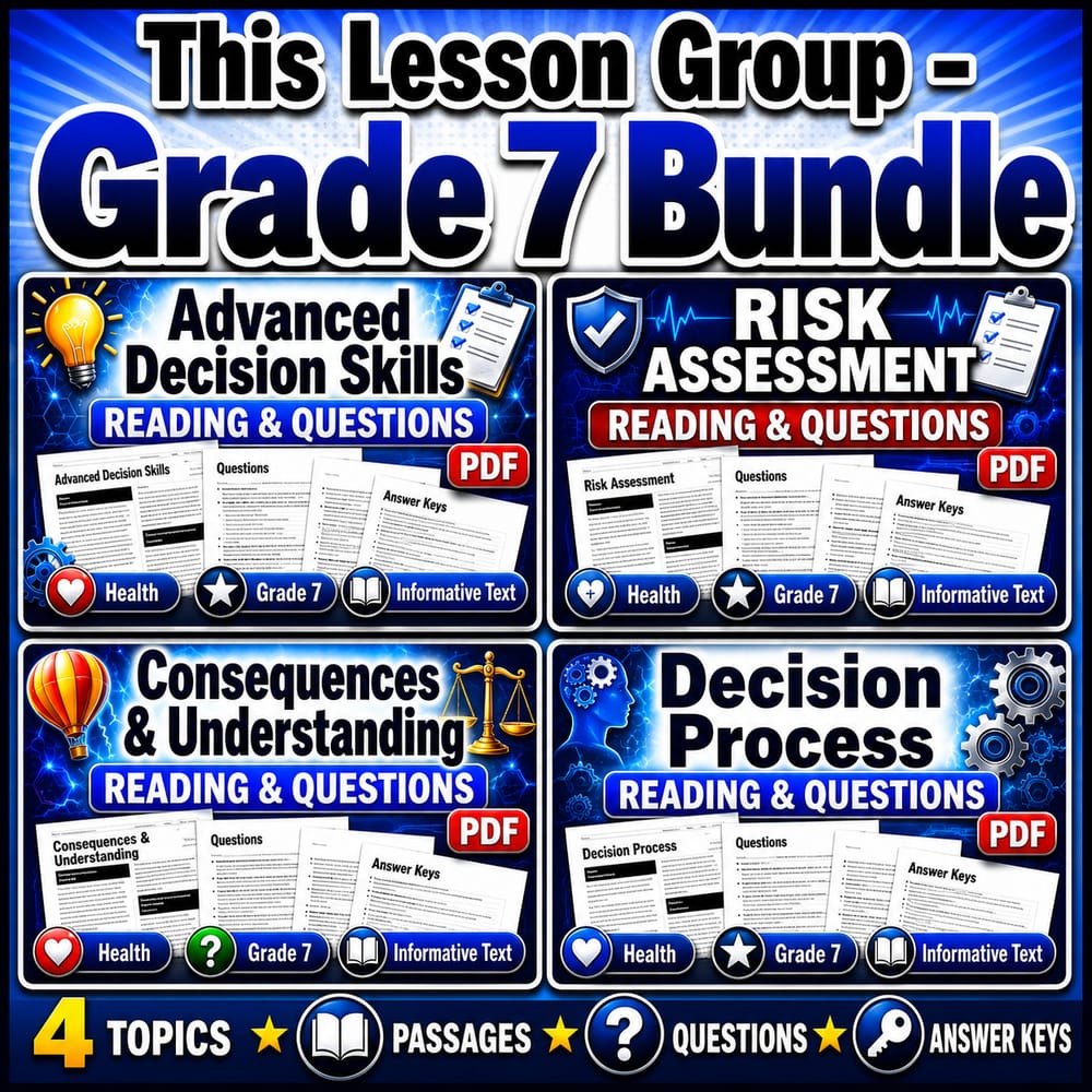 Grade 7 Decision-Making Skills for Health Lesson Bundle (NHES) — bundle cover