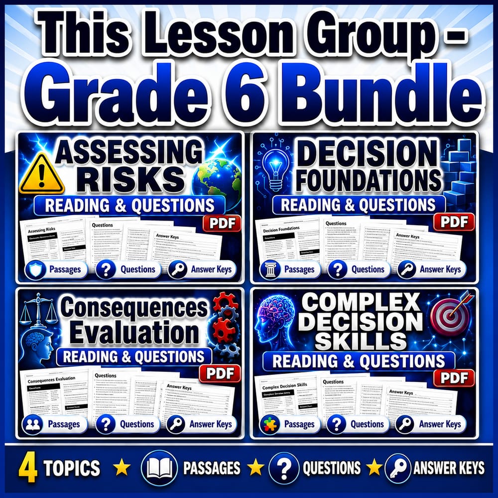 Grade 6 Decision-Making Skills in Health Lesson Bundle for NHES Framework — bundle cover