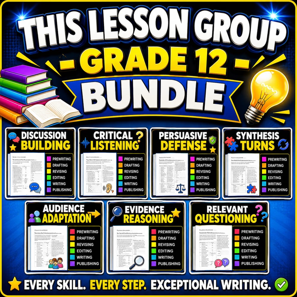 Speaking and Listening Lesson Bundle | Grade 12 ELA | BC Framework — bundle cover