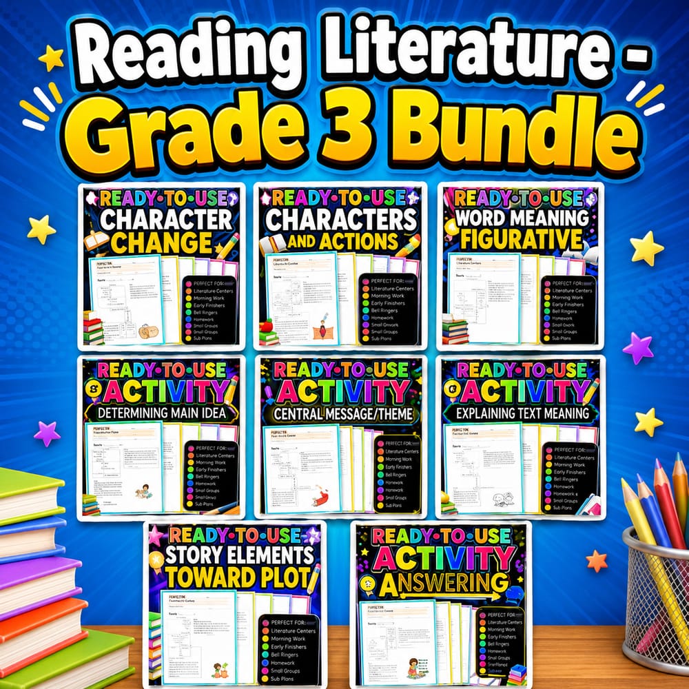 Grade 3 Reading Literature Lesson Bundle – ELA Common Core — bundle cover