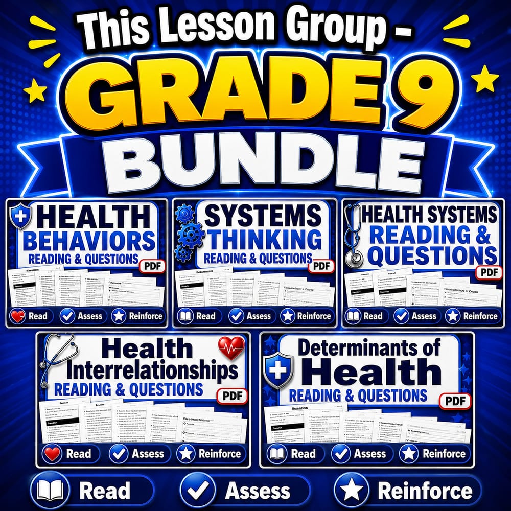 Grade 9 Functional Health Concepts and Information Health Lesson Bundle – NHES — bundle cover