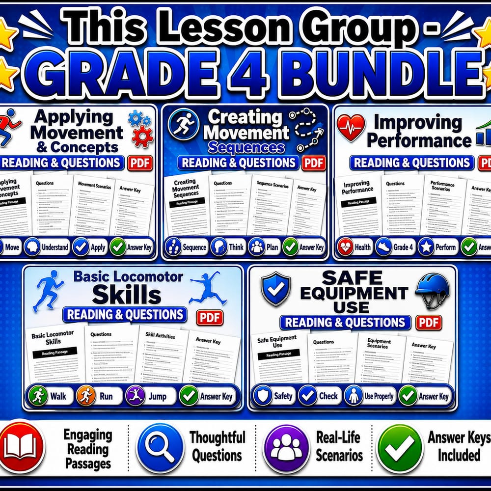 Grade 4 Movement Competence Health Lesson Bundle: Ontario — bundle cover