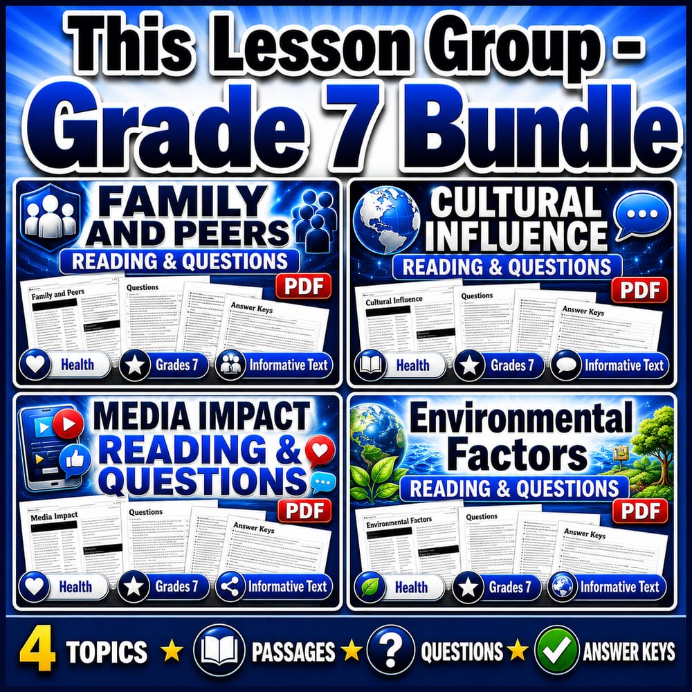 Grade 7 Analyze Influences on Health: Health Education Lesson Bundle (NHES) — bundle cover