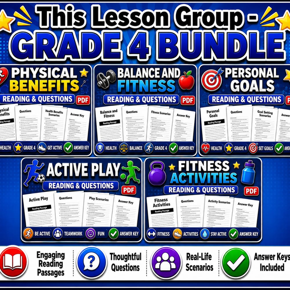 Grade 4 Active Living Health Lesson Bundle: Ontario Framework Activities — bundle cover