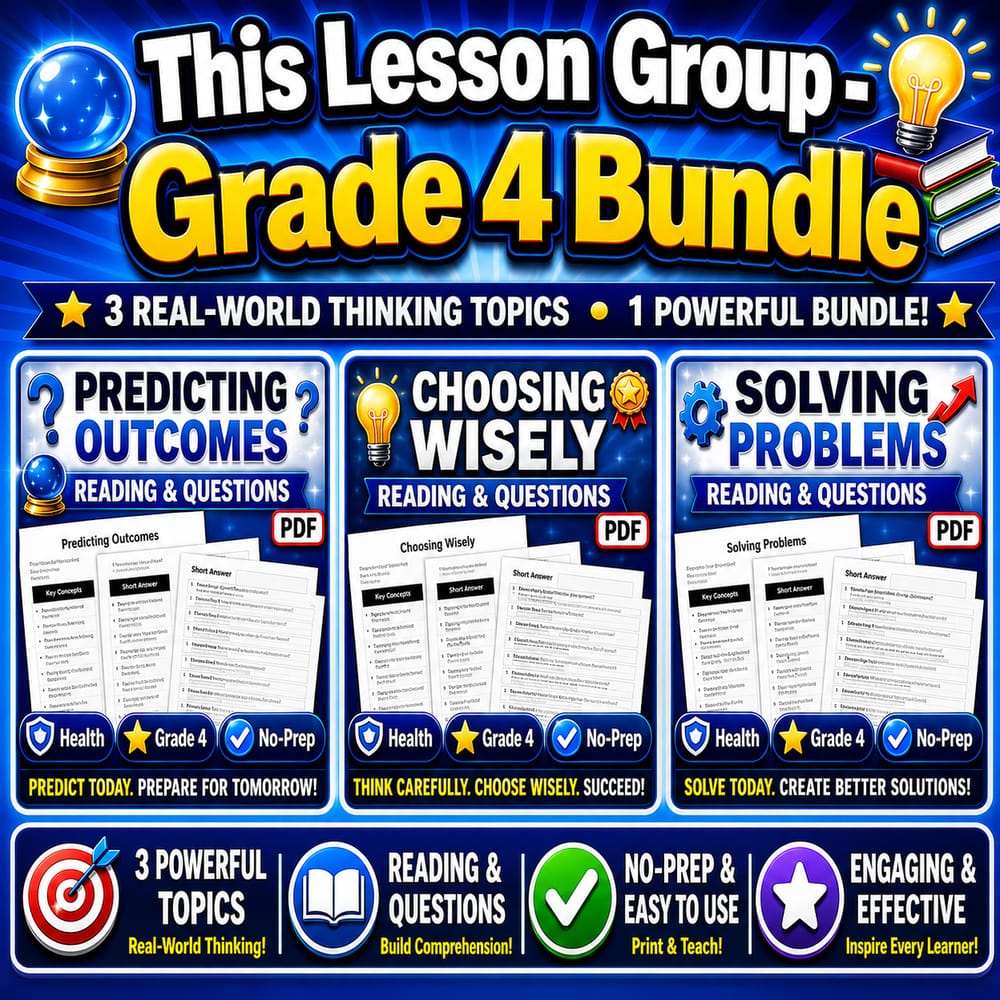 Grade 4 Decision-Making Skills in Health Lesson Bundle aligned to NHES — bundle cover