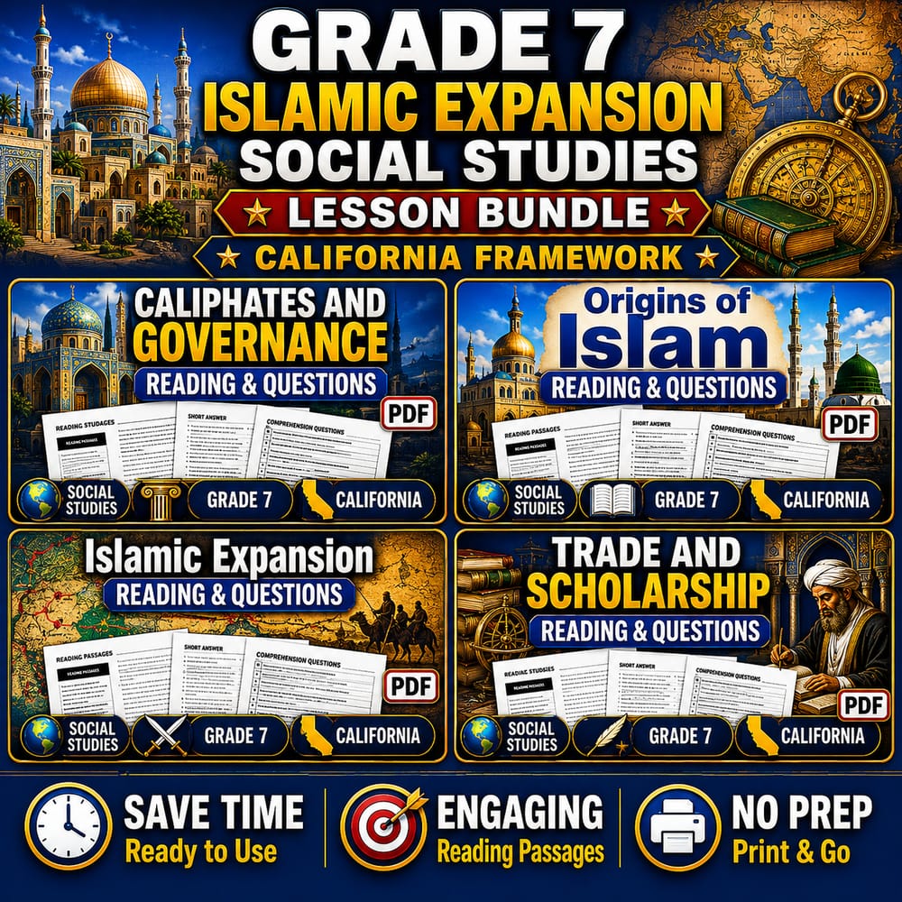 Full Year Social Studies • Grade 7 • California — bundle cover