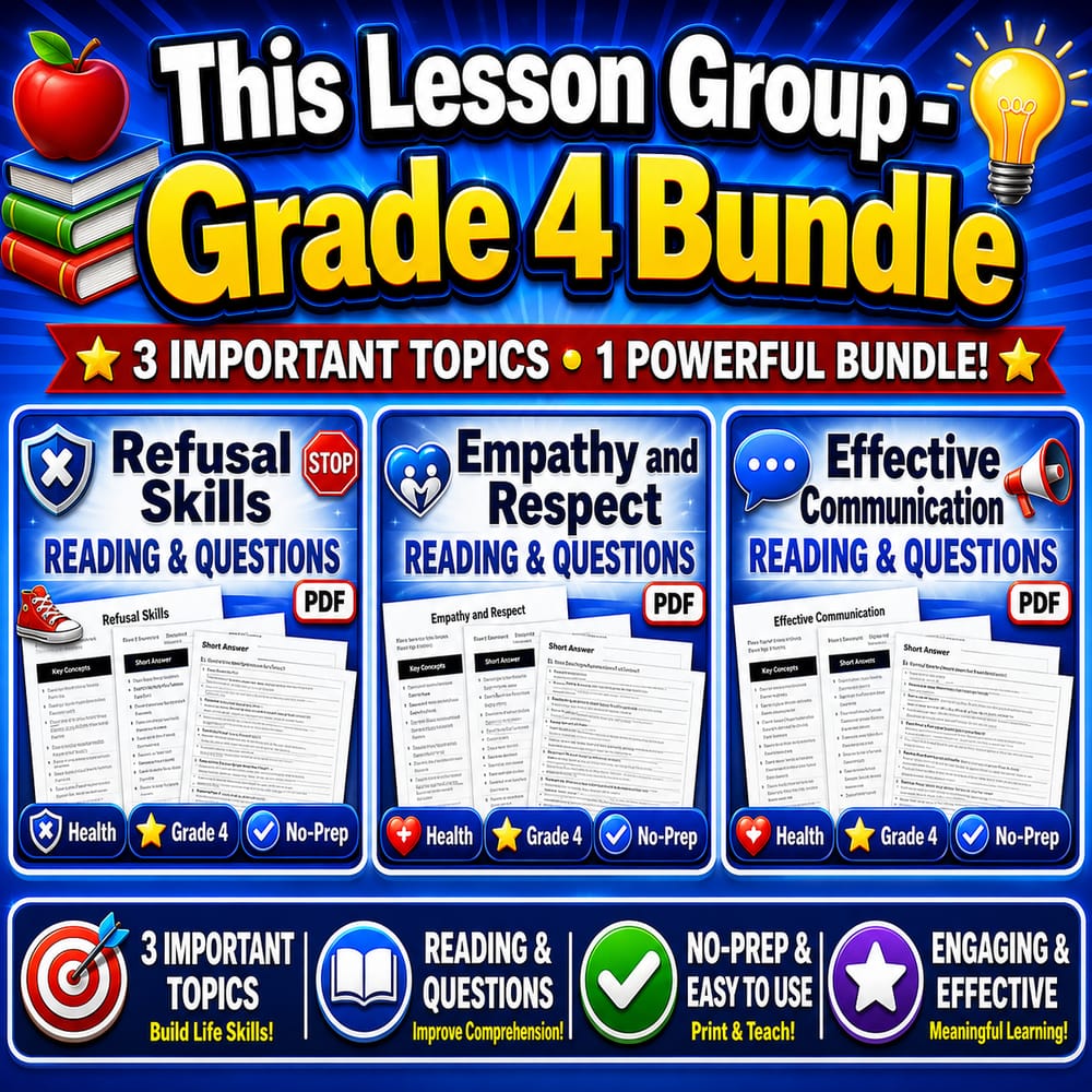 Grade 4 Interpersonal Communication Skills: Health Lesson Bundle for NHES — bundle cover