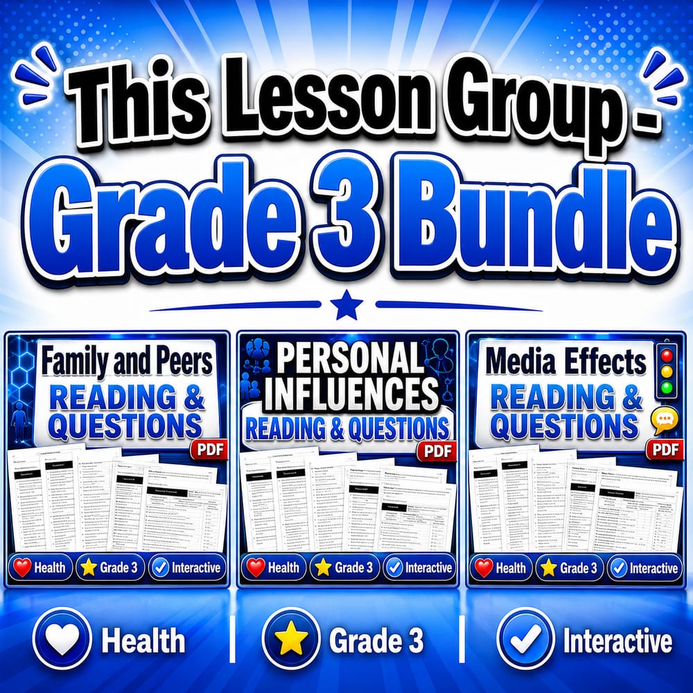 Grade 3 Analyze Influences on Health Health Lesson Bundle for NHES — bundle cover