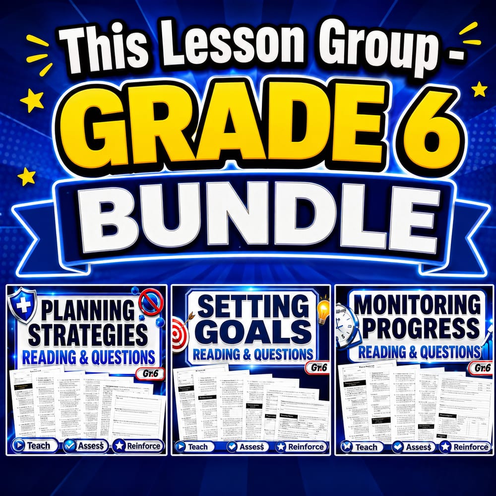Grade 6 Goal-Setting Skills Health Lesson Bundle: NHES Framework — bundle cover