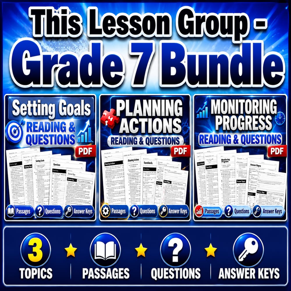 Grade 7 Goal-Setting Skills in Health Lesson Bundle aligned to NHES — bundle cover