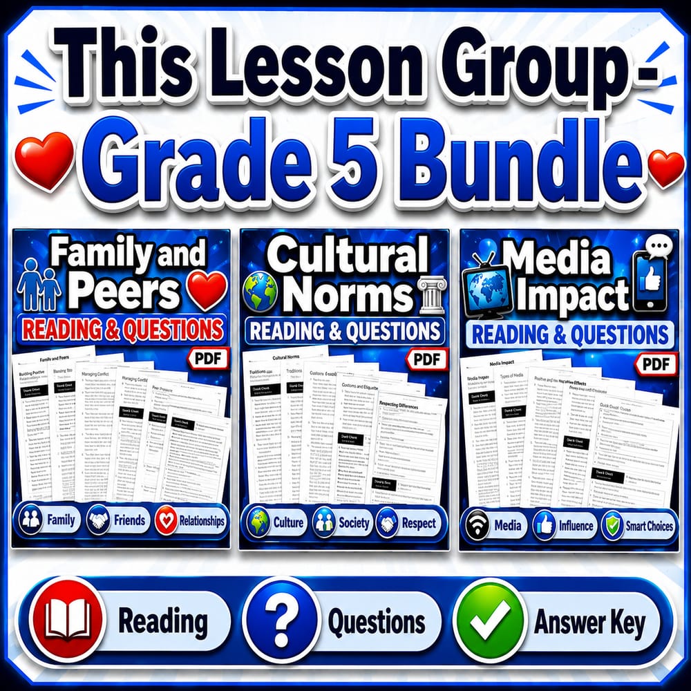 Grade 5 Analyze Influences on Health Lesson Bundle NHES — bundle cover