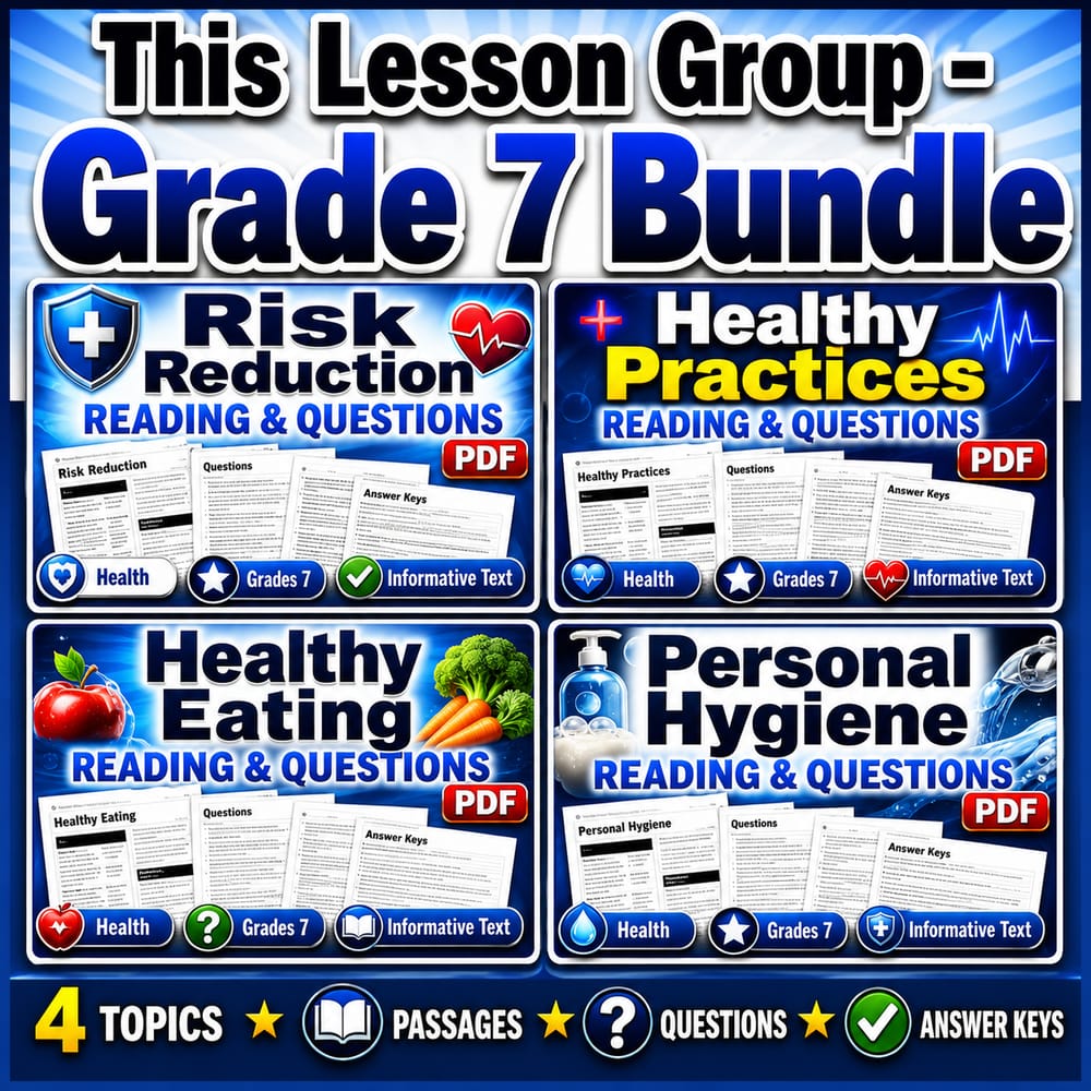 Grade 7 Health Enhancing Practices & Behaviors Lesson Bundle: NHES — bundle cover