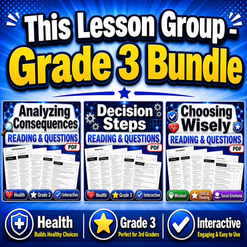 Grade 3 Decision-Making Skills in Health Lesson Bundle: National Health Education Standards — bundle cover