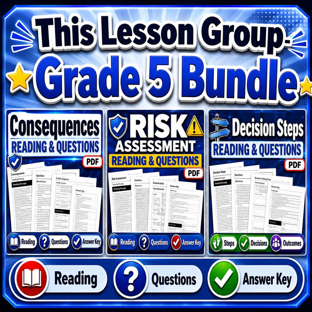 Grade 5 Decision-Making Skills for Health Lesson Bundle – NHES Framework — bundle cover