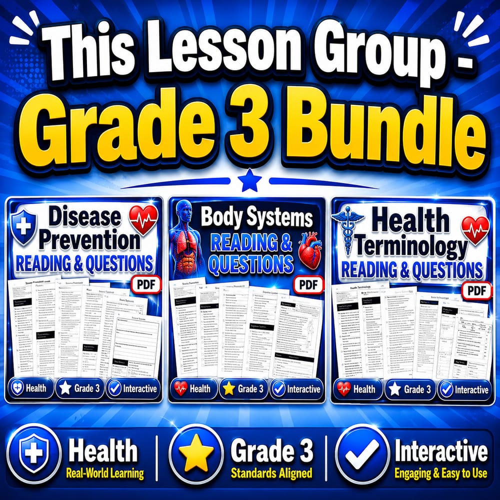 Grade 3 Functional Health Concepts and Information Health Lesson Bundle | NHES — bundle cover
