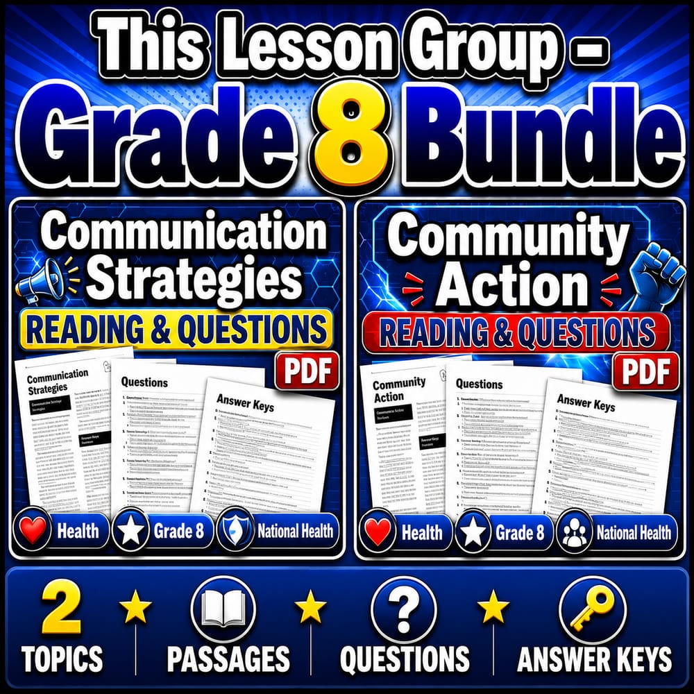 Grade 8 Advocacy for Health Health Lesson Bundle: NHES Standards Guide — bundle cover
